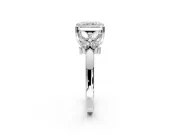 Floral Engagement Ring Setting for Radiant Cut Center with Marquise Cluster Shoulders and Prong Head in Platinum
