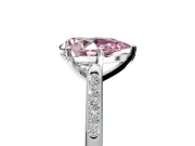 Solitaire Engagement Ring Setting for Fancy Pink Pear-Shaped Center with Channel Accents and Prong Head in Platinum