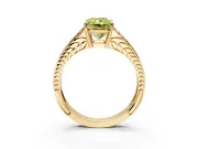 Split Shank Engagement Ring Setting for Fancy Yellow Radiant Cut Center with Pave Split Shank and Prong Head in Yellow Gold
