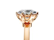 Solitaire Engagement Ring Setting for Oval Center with Plain Band and Tulip Prong Head in Rose Gold