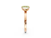 Solitaire Engagement Ring Setting for Fancy Yellow Radiant Cut Center with Thin Rounded Plain Band and Prong Head in Rose Gold