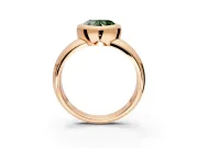 Solitaire Engagement Ring Setting for Fancy Green Heart-Shaped Center with Wide Band and Bezel Head in Rose Gold