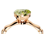 Solitaire Engagement Ring Setting for Fancy Yellow Heart-Shaped Center with Bamboo Band and Prong Head in Rose Gold