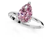 Minimalist Solitaire Engagement Ring Setting for Fancy Pink Pear-Shaped Center with Thin Band and Prong Head in Platinum