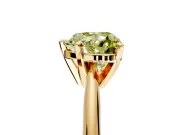 Solitaire Engagement Ring Setting for Fancy Yellow Heart-Shaped Center with Knife Ridge Band and Claw Prong Head in Yellow Gold