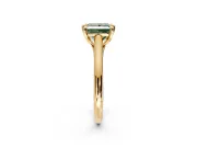 Solitaire Engagement Ring Setting for Fancy Green Princess Cut Center with Cathedral Band and Prong Head in Yellow Gold