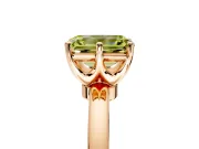 Solitaire Engagement Ring Setting for Fancy Yellow Emerald Cut Center with Plain Band and Tulip Prong Head in Rose Gold