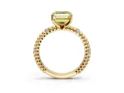 Rope Engagement Ring Setting for Fancy Yellow Asscher Cut Center with Accent Shoulders and Prong Head in Yellow Gold
