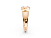 Tension Engagement Ring Setting for Fancy Pink Emerald Cut Center with Wide Flat Band and Tension Head in Rose Gold