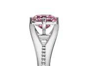 Solitaire Engagement Ring Setting for Fancy Pink Asscher Cut Center with Milgrain Cathedral Band and Prong Head in Sterling Silver