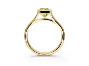 Solitaire Engagement Ring Setting for Fancy Yellow Radiant Cut Center with V Split Shank and Bezel Head in Yellow Gold