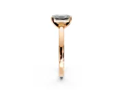 Solitaire Engagement Ring Setting for Emerald Cut Center with Basket Rail and Prong Head in Rose Gold
