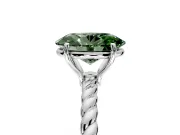 Solitaire Engagement Ring Setting for Fancy Green Oval Center with Plain Twisted Rope Band and Prong Head in Platinum