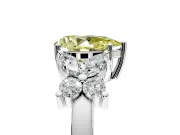 Floral Engagement Ring Setting for Fancy Yellow Pear-Shaped Center with Marquise Cluster Shoulders and Prong Head in Sterling Silver