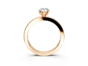 Solitaire Engagement Ring Setting for Pear-Shaped Center with Channel Baguette Band and Prong Head in Rose Gold