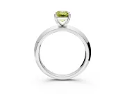 Solitaire Engagement Ring Setting for Fancy Yellow Emerald Cut Center with Wide Knife Ridge Band and Prong Head in Sterling Silver