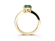 Solitaire Engagement Ring Setting for Fancy Green Cushion Cut Center with Plain Band and Flat Tab Prong Head in Yellow Gold