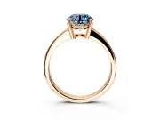 Solitaire Engagement Ring Setting for Fancy Blue Round Cut Center with Channel-Set Accent Band and Prong Head in Rose Gold