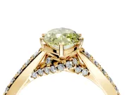 Solitaire Engagement Ring Setting for Fancy Yellow Marquise Center with Crossover Accents and Prong Head in Yellow Gold