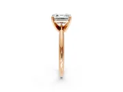Solitaire Engagement Ring Setting for Asscher Cut Center with Knife Ridge Band and Claw Prong Head in Rose Gold