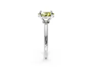 Minimalist Solitaire Engagement Ring Setting for Fancy Yellow Oval Center with Thin Band and Prong Head in Platinum