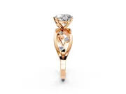 Solitaire Engagement Ring Setting for Heart-Shaped Center with Criss-Cross Accent Band and Prong Head in Rose Gold