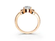 Solitaire Engagement Ring Setting for Cushion Cut Center with Twisted Band and Scroll Prong Head in Rose Gold