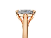 Solitaire Engagement Ring Setting for Emerald Cut Center with Cathedral Band and Prong Head in Rose Gold