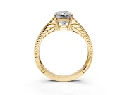 Split Shank Engagement Ring Setting for Radiant Cut Center with Pave Split Shank and Prong Head in Yellow Gold
