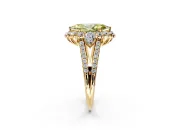 Halo Engagement Ring Setting for Fancy Yellow Marquise Center with Two-Strand Split Shank and Prong Head in Yellow Gold