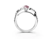 Channel-Set Engagement Ring Setting for Fancy Pink Marquise Center with Baguette Band and Prong Head in White Gold