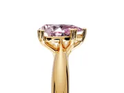 Solitaire Engagement Ring Setting for Fancy Pink Pear-Shaped Center with Reverse Tapered Band and Prong Head in Yellow Gold