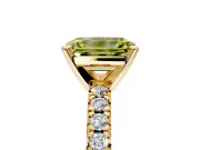 Solitaire Engagement Ring Setting for Fancy Yellow Emerald Cut Center with Large Accents and Prong Head in Yellow Gold