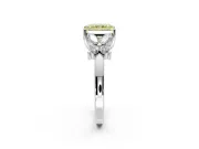 Floral Engagement Ring Setting for Fancy Yellow Radiant Cut Center with Marquise Cluster Shoulders and Prong Head in Sterling Silver