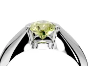 Tension Engagement Ring Setting for Fancy Yellow Pear-Shaped Center with Wide Tapered Band and Tension Head in Sterling Silver