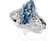 Solitaire Engagement Ring Setting for Fancy Blue Marquise Center with Filigree Accent Basket and Prong Head in Platinum