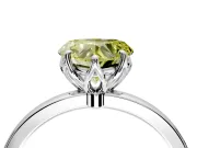 Solitaire Engagement Ring Setting for Fancy Yellow Heart-Shaped Center with Thin Rounded Plain Band and Prong Head in Sterling Silver