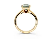 Solitaire Engagement Ring Setting for Fancy Green Princess Cut Center with Knife Ridge Band and Claw Prong Head in Yellow Gold