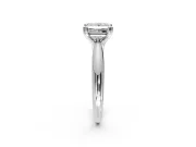 Solitaire Engagement Ring Setting for Princess Cut Center with Reverse Tapered Band and Prong Head in Platinum