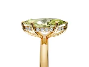 Hidden Halo Engagement Ring Setting for Fancy Yellow Marquise Center with Thin Rounded Band and Prong Head in Yellow Gold