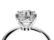 Minimalist Solitaire Engagement Ring Setting for Round Cut Center with Thin Band and Prong Head in Sterling Silver