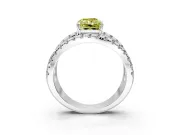 Solitaire Engagement Ring Setting for Fancy Yellow Radiant Cut Center with Wide-Open Split Shank and Prong Head in Sterling Silver