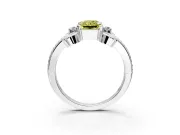 Solitaire Engagement Ring Setting for Fancy Yellow Radiant Cut Center with Twisted Band and Scroll Prong Head in White Gold