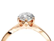 Solitaire Engagement Ring Setting for Marquise Center with Plain Split Shank and Prong Head in Rose Gold