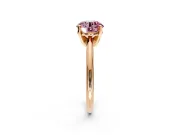 Solitaire Engagement Ring Setting for Fancy Pink Round Cut Center with Knife Ridge Band and Claw Prong Head in Rose Gold