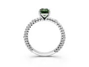Rope Engagement Ring Setting for Fancy Green Emerald Cut Center with Accent Shoulders and Prong Head in White Gold