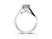 Solitaire Engagement Ring Setting for Heart-Shaped Center with Cathedral Channel Band and Prong Head in Platinum