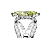 Halo Engagement Ring Setting for Fancy Yellow Marquise Center with Rope Twist Split Shank and Prong Head in Platinum