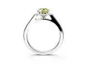 Solitaire Engagement Ring Setting for Fancy Yellow Oval Center with Channel Accents and Prong Head in Platinum