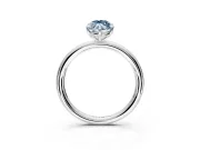 Low-Set Solitaire Engagement Ring Setting for Fancy Blue Marquise Center with Thin Plain Band and Prong Head in White Gold